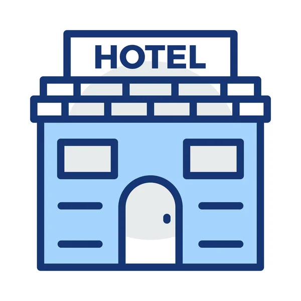 Otel Motel Vektör Çizim Binası — Stok Vektör