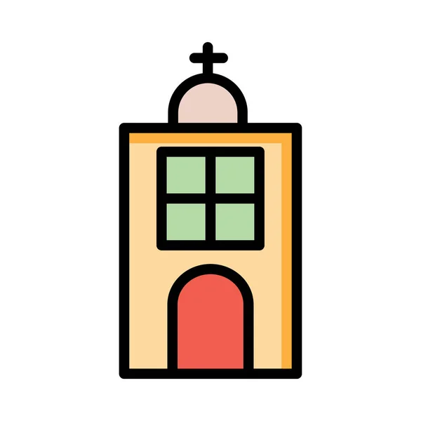 Église Bâtiment Catholique Illustration Vectorielle — Image vectorielle