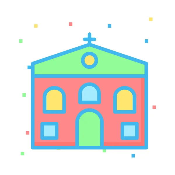 Církev Katolická Vytváření Vektorové Ilustrace — Stockový vektor