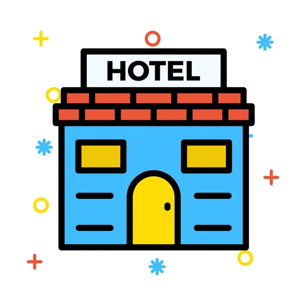 Hotel Edifício Motel Vetor Ilustração — Vetor de Stock