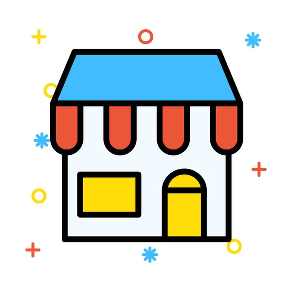 Winkel Super Markt Winkel Vectorillustratie — Stockvector