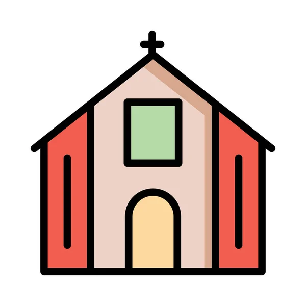 Iglesia Católico Edificio Vector Ilustración — Archivo Imágenes Vectoriales