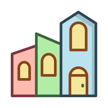 vektör çizim Apartman Bina 