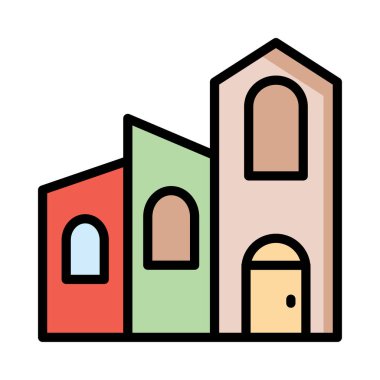 vektör çizim Apartman Bina 