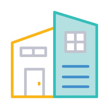 Daire ofis ev vektör çizim 