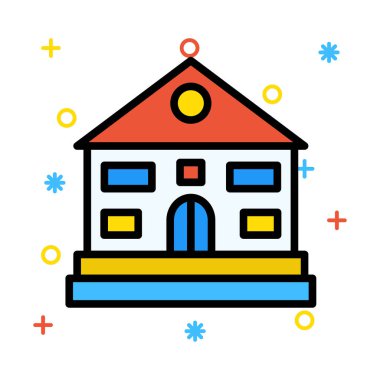 ev ofis ev vektör çizim 