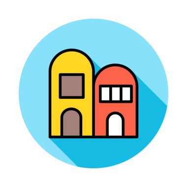 Otel vektör çizim apartman binası 