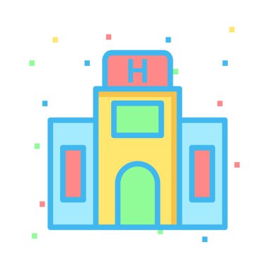 vektör çizim bina hastane Kliniği 