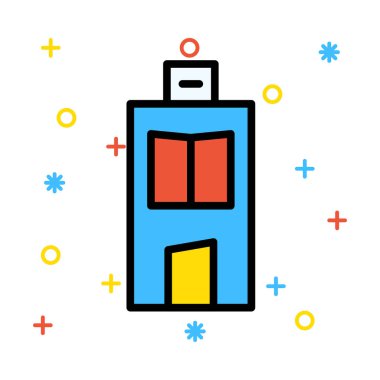 Otel vektör çizim apartman binası 