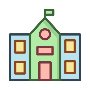 okul bayrak vektör çizim Binası 
