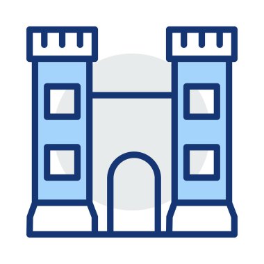 kale bastion kule vektör çizim 