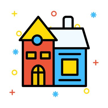 ev daire konut vektör çizim 