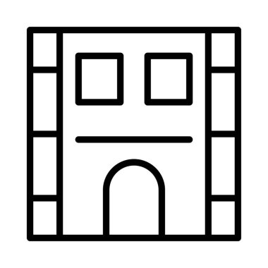 Otel, kutsal kişilerin resmi, vektör çizim Binası 