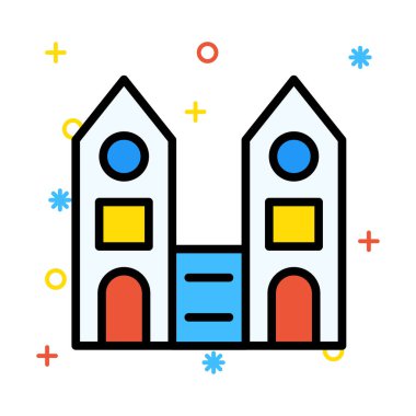 tower plaza vektör çizim oluşturma 