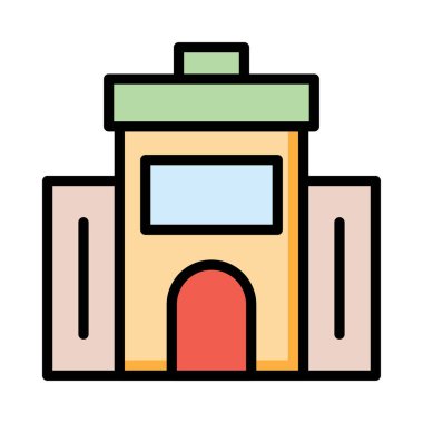 Otel, kutsal kişilerin resmi, vektör çizim Binası 