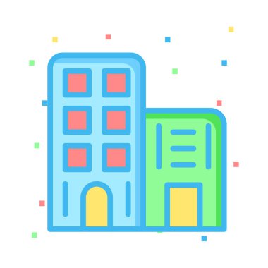 Otel, kutsal kişilerin resmi, vektör çizim Binası 