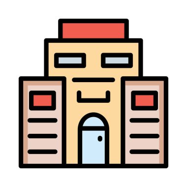 Otel, kutsal kişilerin resmi, vektör çizim Binası 