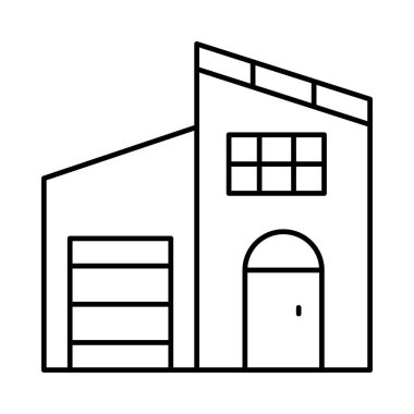 endüstriyel bina, kutsal kişilerin resmi, vektör çizim 