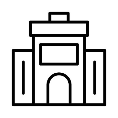 Otel, kutsal kişilerin resmi, vektör çizim Binası 