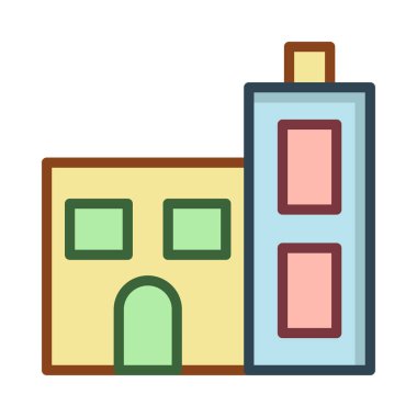 Otel, kutsal kişilerin resmi, vektör çizim Binası 