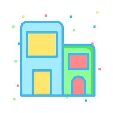 ofis ev vektör çizim Binası