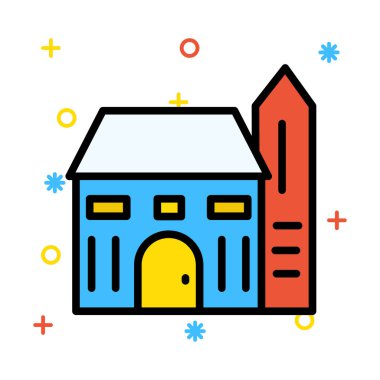 Kutsal kişilerin resmi, vektör çizim Bina mimari, 