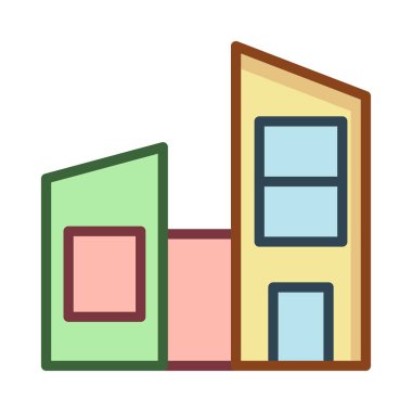 Plaza yapı konut vektör çizim 