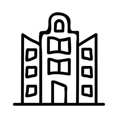 Otel, kutsal kişilerin resmi, vektör çizim Binası 