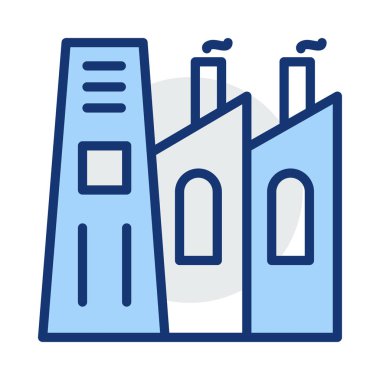 endüstriyel bina, kutsal kişilerin resmi, vektör çizim 