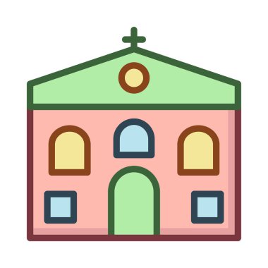 Kilise, bina simgesi. Vektör çizim 