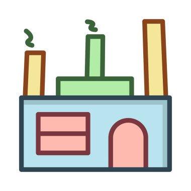 endüstriyel bina, kutsal kişilerin resmi, vektör çizim 