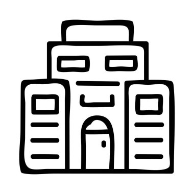 Otel, kutsal kişilerin resmi, vektör çizim Binası 