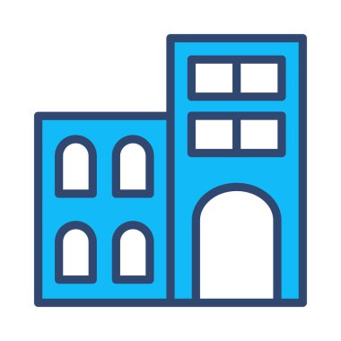 Otel, kutsal kişilerin resmi, vektör çizim Binası 