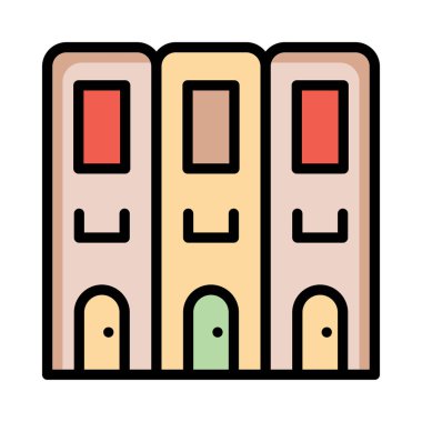 Otel, kutsal kişilerin resmi, vektör çizim Binası 