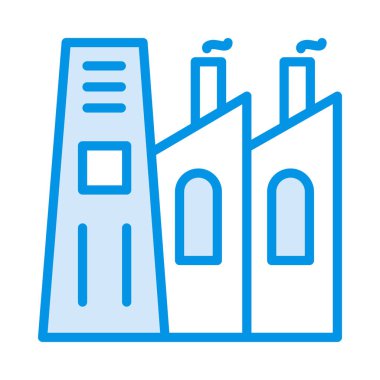 endüstriyel bina, kutsal kişilerin resmi, vektör çizim 