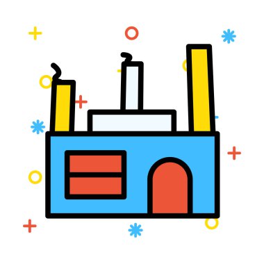 endüstriyel bina, kutsal kişilerin resmi, vektör çizim 