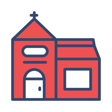 Kilise, bina simgesi. Vektör çizim 