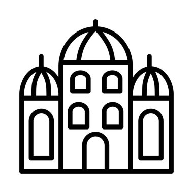 Otel, kutsal kişilerin resmi, vektör çizim Binası 