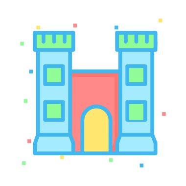 kale bastion kule vektör çizim