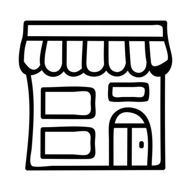 vektör çizim bina mağaza
