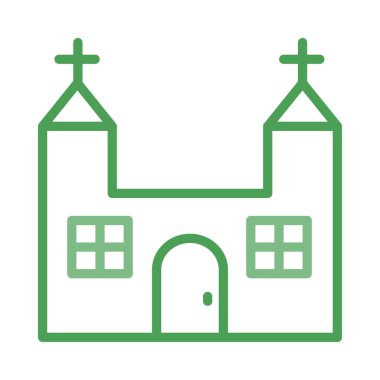 Kilise, bina simgesi. Vektör çizim 