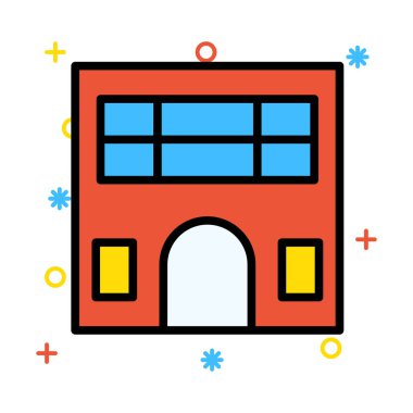 vektör çizim Apartman Bina 