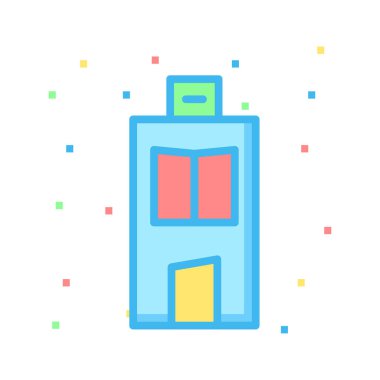 Otel, kutsal kişilerin resmi, vektör çizim Binası 