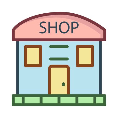 vektör çizim bina mağaza 