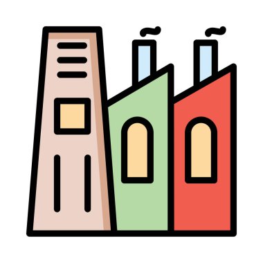 endüstriyel bina, kutsal kişilerin resmi, vektör çizim 