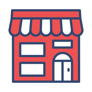 vektör çizim bina mağaza