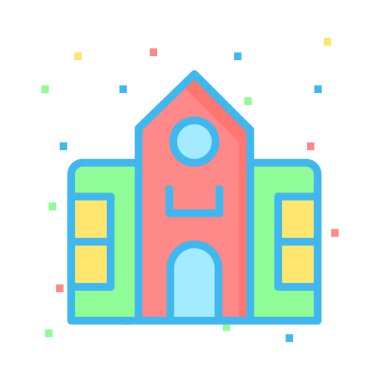 Otel, kutsal kişilerin resmi, vektör çizim Binası 