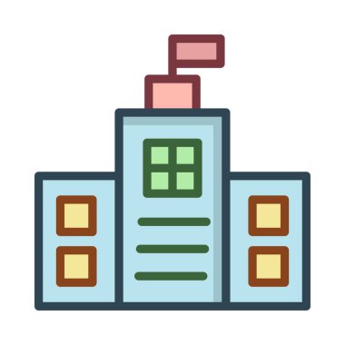 Otel, kutsal kişilerin resmi, vektör çizim Binası 