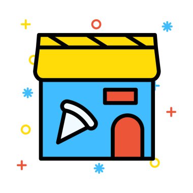 Otel, kutsal kişilerin resmi, vektör çizim Binası 