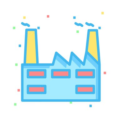 endüstriyel bina, kutsal kişilerin resmi, vektör çizim 